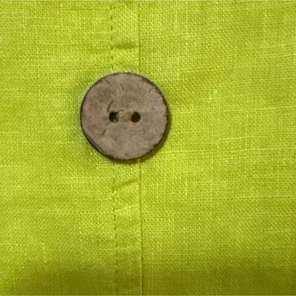 Ali Miles Womens Button Back Lime Poncho Top 2X Loose Fit 100% Cotton - Picture 5 of 8